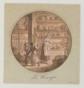 Design per un Piatto di Porcellana Dipinto, Les Fromages per il Service des Objets de Dessert