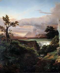 Paesaggio con cascata da Jean Charles Joseph Rémond