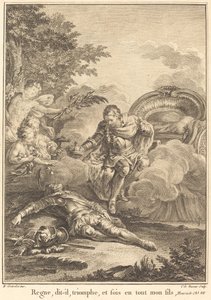 Regna, disse, trionfa, e sii in tutto mio figlio da Jean Charles Levasseur after Hubert François Gravelot
