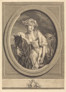 La lattaia da Jean Charles Levasseur after Jean Baptiste Greuze