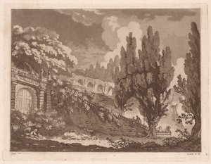 Scale in un giardino italiano, 1766 da Jean Claude Richard Saint Non