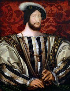 Ritratto di Francesco I 1494-1547, Re di Francia, Duca di Bretagna, Conte di Provenza, ca 1530 da Jean Clouet