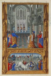 Les Très Riches Heures del duca di Berry, Folio 129v - Il sacramento santo da Jean Colombe