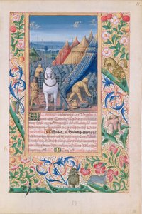 Ms Lat. Q.v.I.126 f.52 Assiri che abbandonano il loro campo in preda al panico, dal 