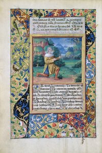 Re Davide in penitenza davanti a Dio Padre, dal Libro d