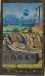 La sepoltura (Preghiera Stabat Mater), da un Libro delle Ore da Jean Colombe
