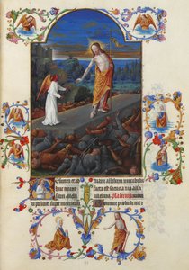 Très Riches Heures del duca di Berry Folio 182, verso - La resurrezione di Gesù Cristo da Jean Colombe