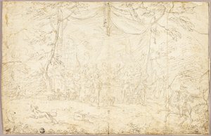 Soggetto letterario: Scena di banchetto da Jean Cotelle the younger