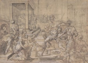 Amya che Chiede a Faustus la Custodia di San Mamas, ca. 1543 da Jean Cousin