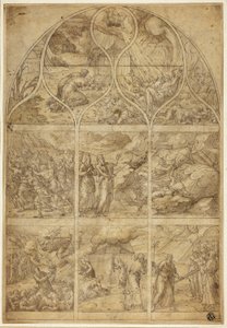 Progetto di vetrata con la storia di Aronne da Jean Cousin the Younger