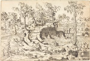 Putti che giocano in un paesaggio fantastico da Jean Cousin the Younger