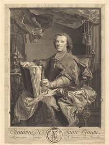 Claudio di Saint-Simon, Principe-Vescovo di Metz da Jean Daullé after Hyacinthe Rigaud