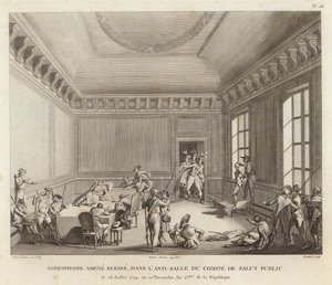 Maximilien de Robespierre guida un assalto da Jean Duplessi Bertaux