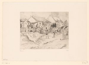 Tennisti a riposo sulla spiaggia da Jean Emile Laboureur (signed by artist)