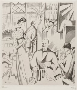 Cena al bistrot, 1923 (incisione)