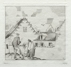 Abitanti del villaggio, chiacchiere da Jean Emile Laboureur