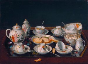 Tedesco: Natura morta con tazze da caffè (set da tè giapponese) Natura morta: set da tè da Jean Étienne Liotard