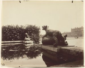 Versailles, Fontaine du Point du Jour, (Tigre Terrassant un Ours di Houzeau) da Jean Eugène Auguste Atget