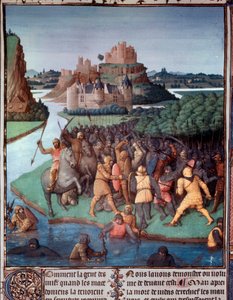 Battaglia tra ebrei e macedoni. Miniatura tratta da 