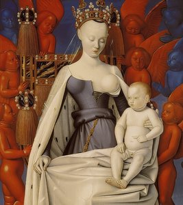 La Madonna in trono con il Bambino Gesù, dittico di Melun, ala destra, c. 1450