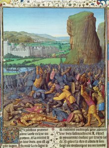 Ms Fr 247 fol.110 Vittoria degli Israeliti sui Filistei, illustrazione da 