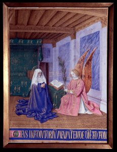 Le Ore della Vergine: La Seconda Annunciazione. Miniatura in "Le Ore di Etienne Chevalier" di Jean Fouquet (1420-1481) da Jean Fouquet
