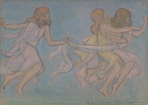Bambini che giocano, 1915 da Jean Francis Auburtin