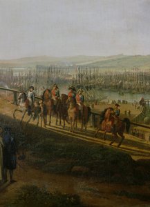 Napoleone Bonaparte (1769-1821) Visita il Campo a Boulogne nel luglio 1804, dettaglio di Napoleone e la Flottiglia, 1806 da Jean Francois Hue