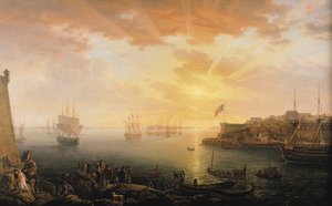 Veduta del porto di Brest, 1796 da Jean Francois Hue