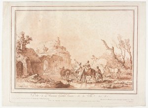 Davanti al bastione di un villaggio da Jean Francois Janinet