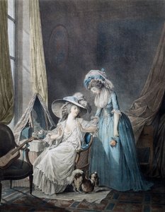 La difficile confessione - Incisione di Janinet da Jean Francois Janinet