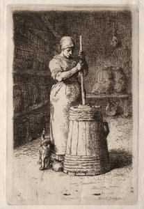 Una donna che fa il burro da Jean Francois Millet