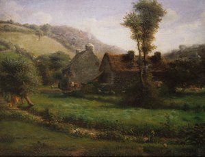 Cottage in un paesaggio, c.1871 da Jean Francois Millet
