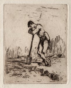 Uomo Appoggiato a una Vanga da Jean Francois Millet