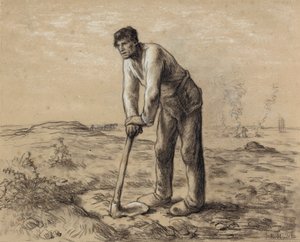 Uomo con una zappa, c.1860-62 da Jean Francois Millet