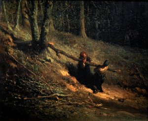Ragazze contadine con legna da ardere Les Charbonnieres, c1852