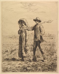 Contadini al lavoro, 1863 da Jean Francois Millet