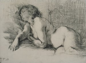 Studio di un nudo femminile reclinato