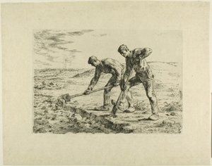 Due uomini che scavano da Jean Francois Millet