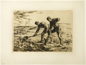 Due uomini che scavano da Jean Francois Millet