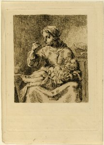 Donna che Nutre il Suo Bambino da Jean Francois Millet