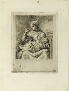 Donna che nutre il suo bambino da Jean Francois Millet