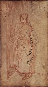 Giovane donna che prende biancheria da uno scaffale, c.1850-52