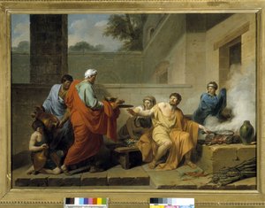 Antica Roma: Manius Curius Dentatus rifiuta i doni dei Sanniti da Jean François Pierre Peyron