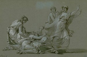I giovani e le fanciulle di Atene offerti come vittime sacrificali al Minotauro, ca 1778