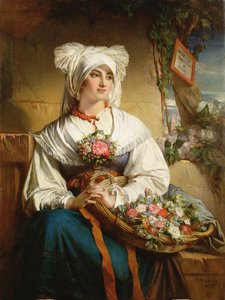Una fioraia di Trieste da Jean Francois Portaels
