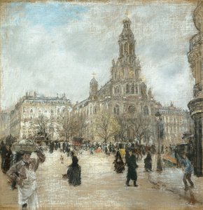 Place de la Trinité, Parigi, c.1886 da Jean Francois Rafaelli