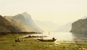 Il lago Wallenstadt, 1865 da Jean Francois Xavier Roffiaen