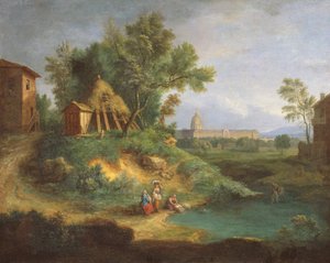 Hotel des Invalides, vista dalla Grenouillere da Jean Francois, the Younger Millet