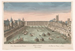 Vista del Pont au Change sulla Senna a Parigi (84e. Vue d